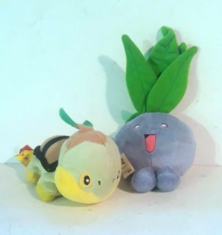☆ 2007 Pokemon Oddish Squishy Turtwig Mini Plush Jakks Nintendo Video Games Toys