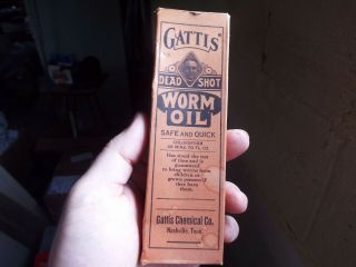 Gattis Dead Shot Worm Oil Antique Box And Pamphlet No Bottle Chloroform Tn