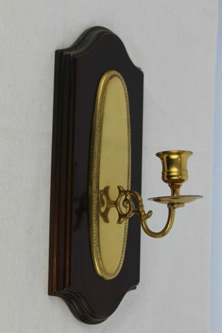 12 " Vintage Wooden Wall Sconce Candle Holder With Gold Trim