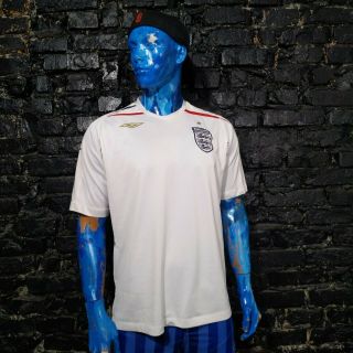 England Team Jersey Home Shirt 2007 - 2009 White Umbro Trikot Mens Size Xl