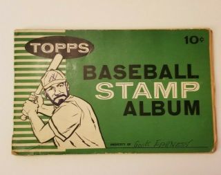 Vintage 1961 Topps Baseball Stamp Album - 177 Stamps