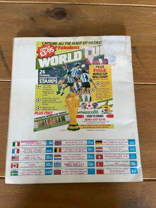 Panini World Cup Mexico 86 - Football Sticker Album - 100 Complete Full Set GC 2