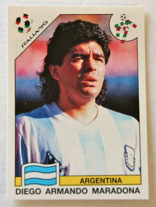 Panini Soccer Sticker Card 224 Diego Maradona Wc Italia 90 World Cup Story 1990