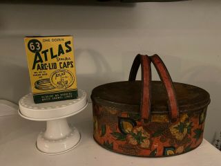 Vintage 63 Atlas Seal All Arc - Lid Caps Box Of 12 Farmhouse Decor,  Tin Pail