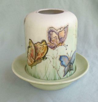 Vintage Porcelain Fairy Light/lamp Hand Painted Butterflies