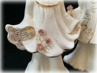 Vintage Florence Ceramics Oriental Asian Pair Figurines w Gold Trim Pasadena CA 3
