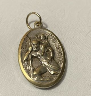 Vintage Saint Christopher/our Lady Of The Highway Religious Pendant