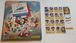 100 Complete Panini France 1998 Fifa World Cup Sticker Album Wm Wc 98 Inc Iran
