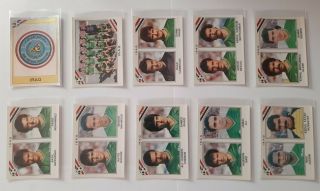 Panini World Cup Mexico 86 Complete Set Irak Team Stickers 1986