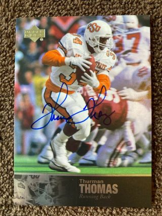 2011 Ud College Football Legends Thurman Thomas Autograph On Card 39