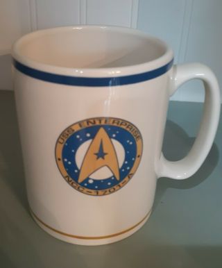 Vintage Star Trek Coffee Cup Mug Uss Enterprise Ncc - 1701 - A Pfaltzgraff 1993 Euc