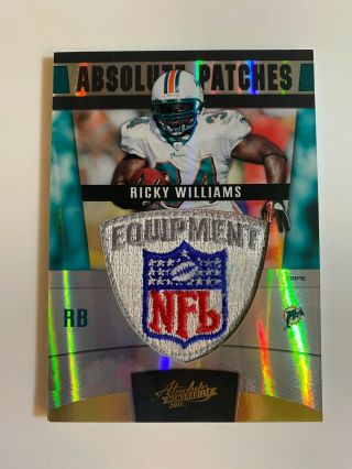 One Of One 2011 Ricky Williams Absolute Memorabilia Absolute Patches 