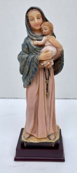 Virgin Mary Sacred Mother Baby Jesus Figurine 5 1/2 " Statue
