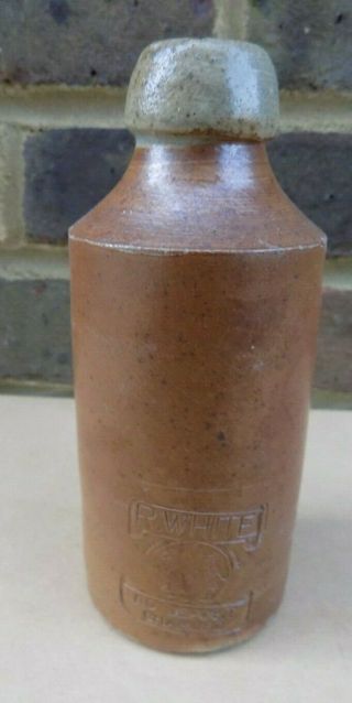 Vintage R.  White Stoneware Bottle