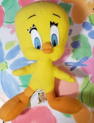 ❤️looney Tunes❤️ Tweety Bird Plush Stuffed Animal Toy 8” Warner Brothers 1998