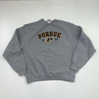 Champion Purdue Boilermakers Crewneck Sweatshirt Size Xl Gray Ncaa