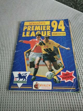 Merlin Official Premier League 94 Sticker Album 100 Complete Football 1st Ed