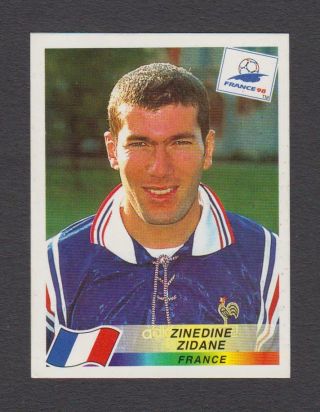 Zinedine Zidane Panini France 98 World Cup Football Sticker No 164