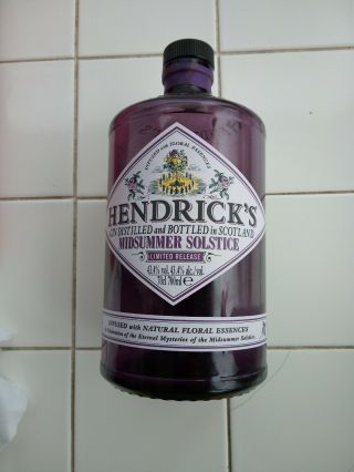 Hendricks Midsummer Solstice Limited Release Empty Gin Bottle Upcycle Collectors