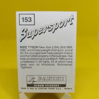 - Mike Tyson Rookie Sticker - Panini Supersport 1986/87 UK 2