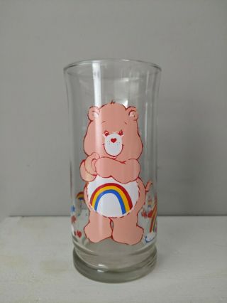 Care Bears Cheer Bear Glass Pizza Hut Limited Edition Vintage 1983
