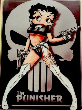 Betty Boop Sticker “punisher” 3 3/4 X 5” Sexy Body Betty Boop