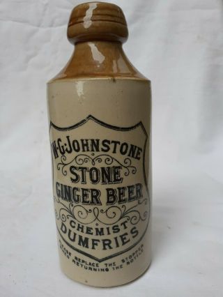 Johnstone Chemist Dumfries Stone Ginger Beer Bottle Buchan Made