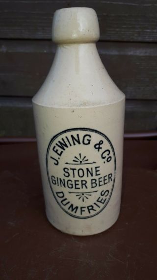 Vintage Ginger Beer Bottle J.  Ewing & Co Stone Ginger Beer Dumfries