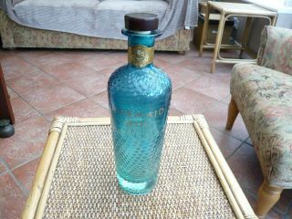 Rare Small Batch Stunning Empty Blue Glass Gin Bottle Mermaid Isle Of White 70cl