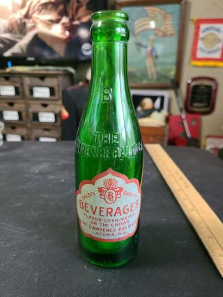 Vintage 1940s Applied Label Soda Bottle Baldi 