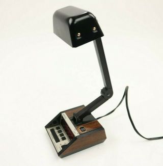 Retro Vintage 70s Spartus Desk Lamp With Digital Alarm Clock 1401