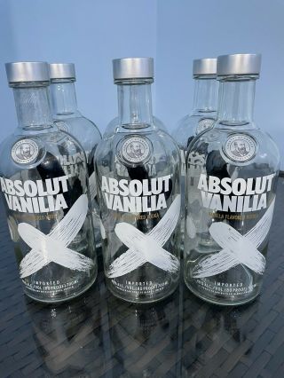 6 Upcycle Empty Spirit Bottles Absolut Vanilla Vodka 700ml 70cl
