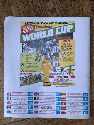 Panini World Cup Mexico 86 - Football Sticker Album.  100 Complete Full Set. 2