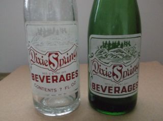 Vintage Dixie Spring Beverages Acl Soda Bottles 7 Oz.  Dickson City,  Pa
