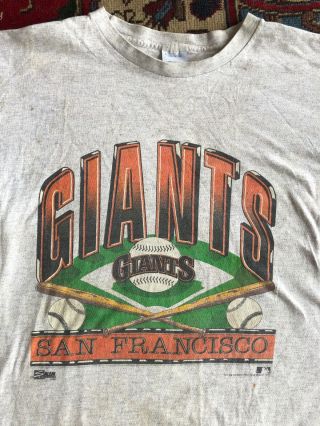 1991 Vintage San Francisco Giants Shirt Mlb Large Salem Sportswear Grey