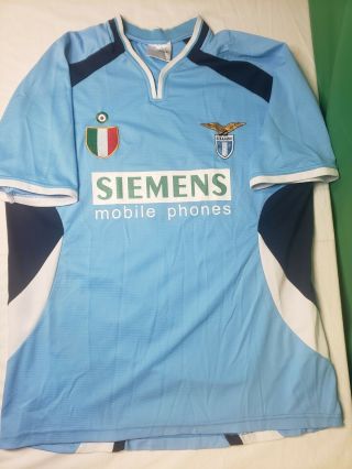 Vintage Ss Lazio Home Soccer Jersey Large Bootleg