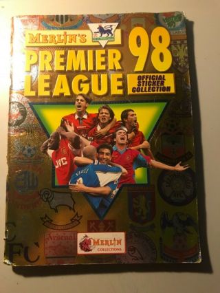 Merlins Premier League 98 Sticker Album,  100 Complete.