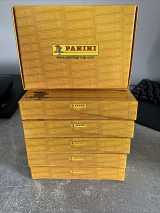 6 Panini Storage Boxes.  2 Boxes Of Panini 2021 Stickers 200 Packs 2x Updates