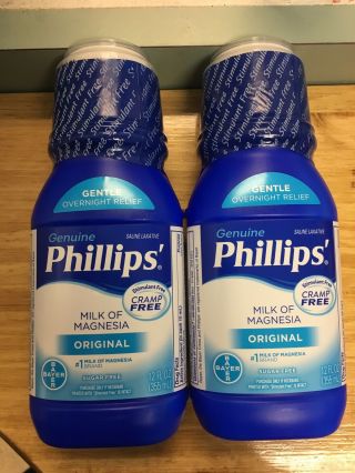 Phillips Milk Of Magnesia 12oz Bottles (2 Bottles) Exp 11/22