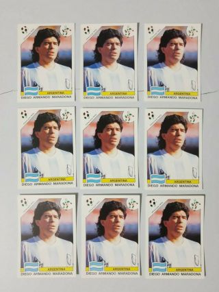 Diego Armando Maradona 224 World Cup Story Italia 90 Panini 9 Stickers