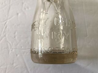 Chevy Chase Dairy,  Washington D.  C.  1 Gill Glass Milk Bottle,  Safe for Babies 2