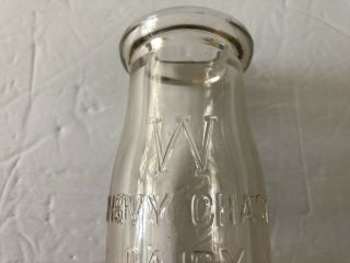 Chevy Chase Dairy,  Washington D.  C.  1 Gill Glass Milk Bottle,  Safe for Babies 3