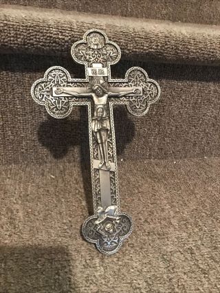 Lovell Mfg.  Inc 9” Pewter Wall Cross Crucifix Made In Usa