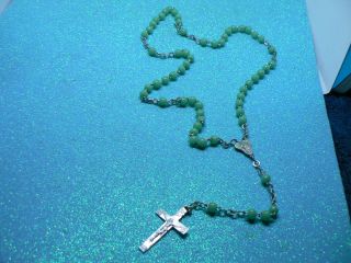 Antique Art Glass Bead Roman Catholic 5 Decade Holy Rosary