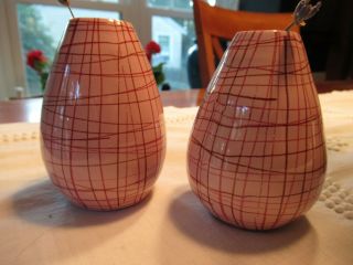 2 Bitossi Londi 3 " Bud Vases.  Italian Ceramic.  Mcm.  Mid Century Modern.  Italy.  Stripe