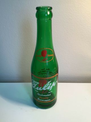 Tulip 7oz Green Acl Soda Bottle Johnstown,  Pa