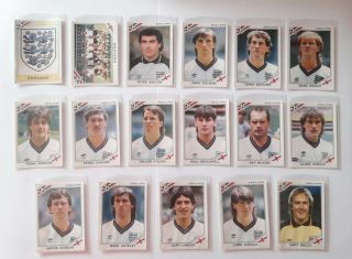 Panini World Cup Mexico 86 Lineker & Complete - 1 Set England Team Stickers 1986