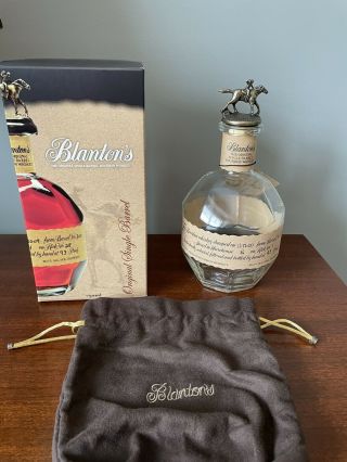 Empty 750ml Bottle Of Blanton’s With Bag And Box.  Cork Stopper “s”.