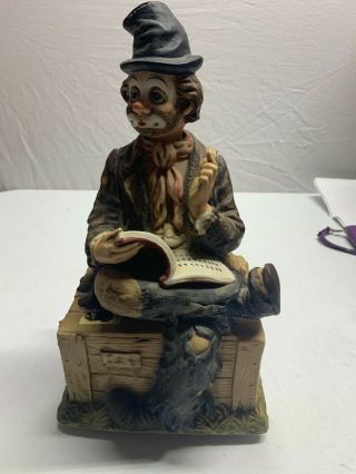 Vintage Waco Willie The Hobo Melody In Motion Porcelain Musical Clown