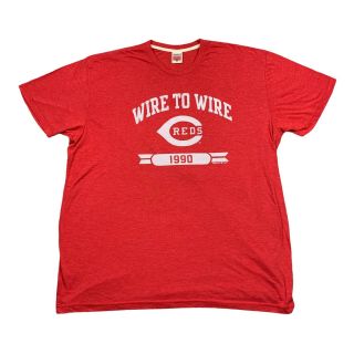 Homage Cincinnati Reds T Shirt “wire To Wire” 1990 World Series Size Xxxl 3xl